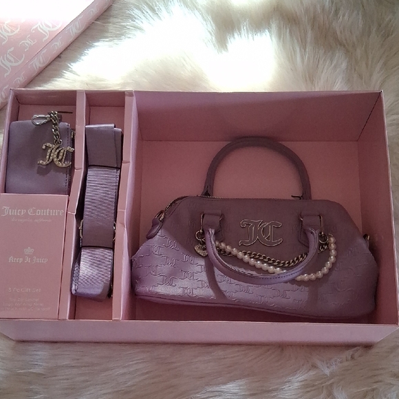 Juicy Couture Handbags - Juicy Couture Lavender Satchel with Pearl Chain